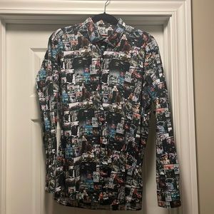Steve McQueen graphic print button up men’s shirt L